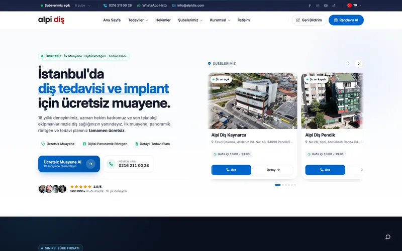 Alpi Diş web sitesi ekran görüntüsü