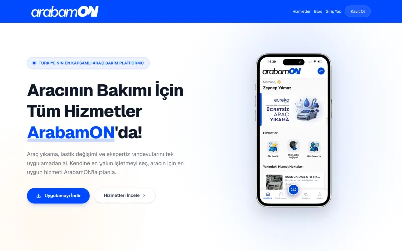 ArabamON web sitesi ekran görüntüsü