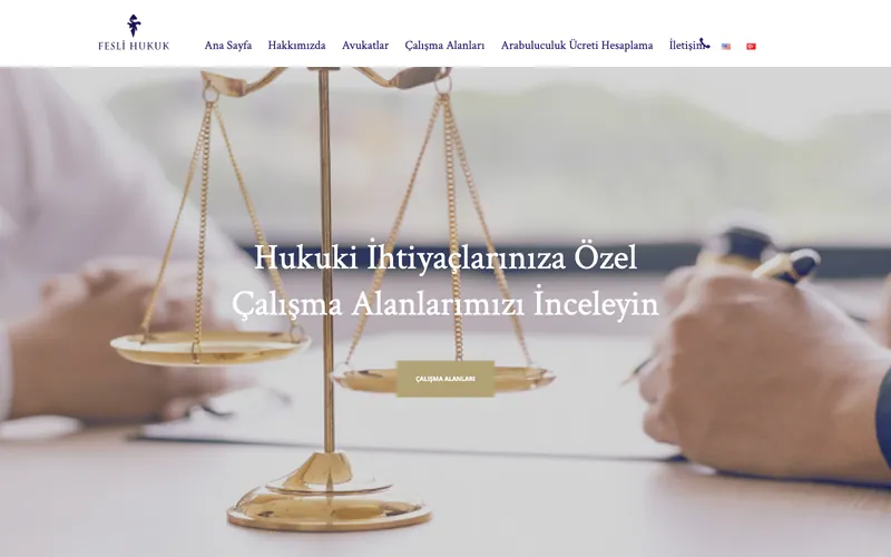 Fesli Hukuk web sitesi ekran görüntüsü