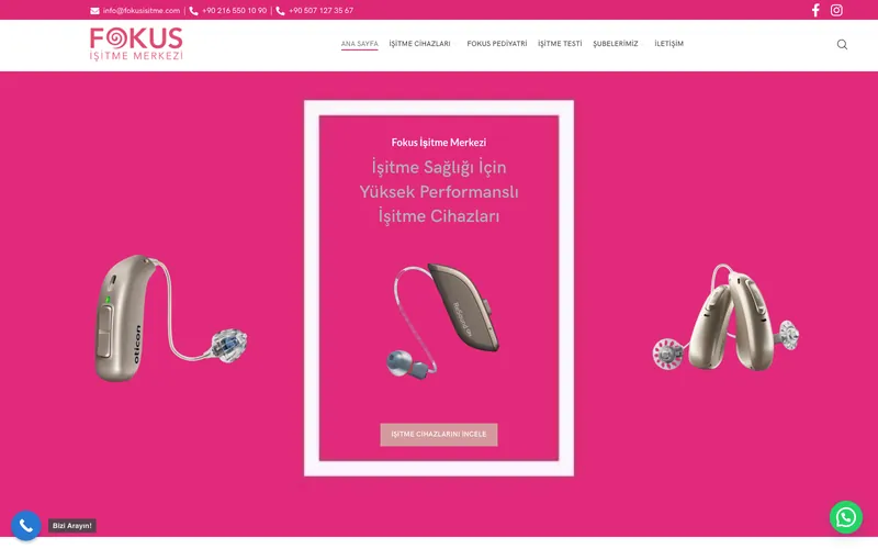 Fokus İşitme web sitesi ekran görüntüsü