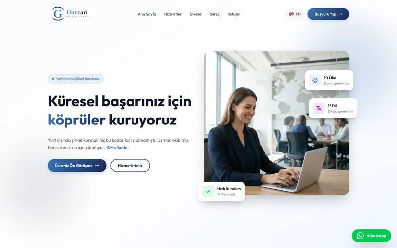 Gürcan Partners web sitesi ekran görüntüsü
