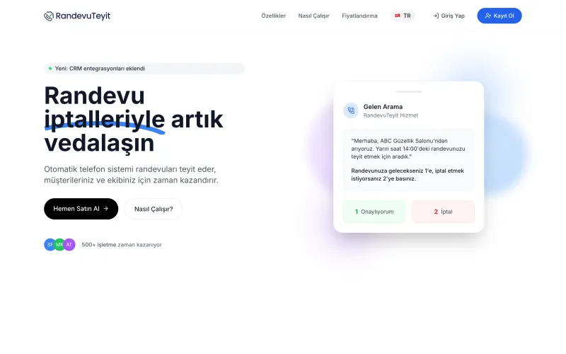 RandevuTeyit web sitesi ekran görüntüsü