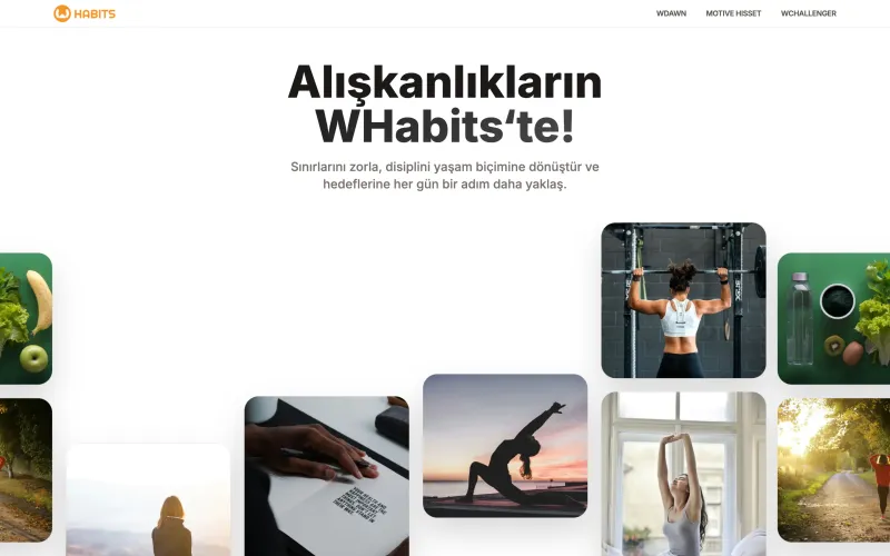WHabits web sitesi ekran görüntüsü